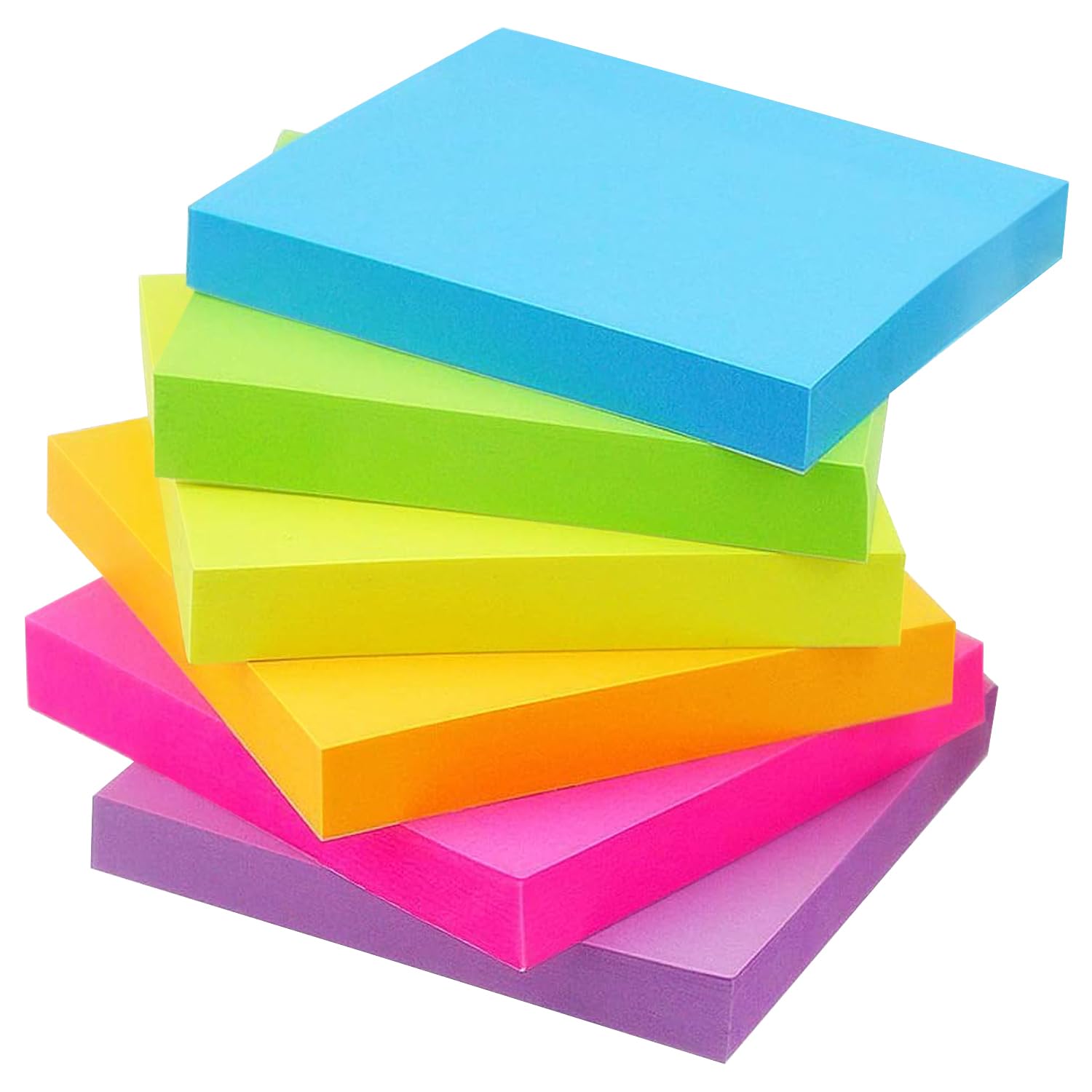 Early Buy Sticky Notes 6 Bright Color 6 Pads Self-Stick Notes 3 in x 3 in, 100 Sheets/Pad