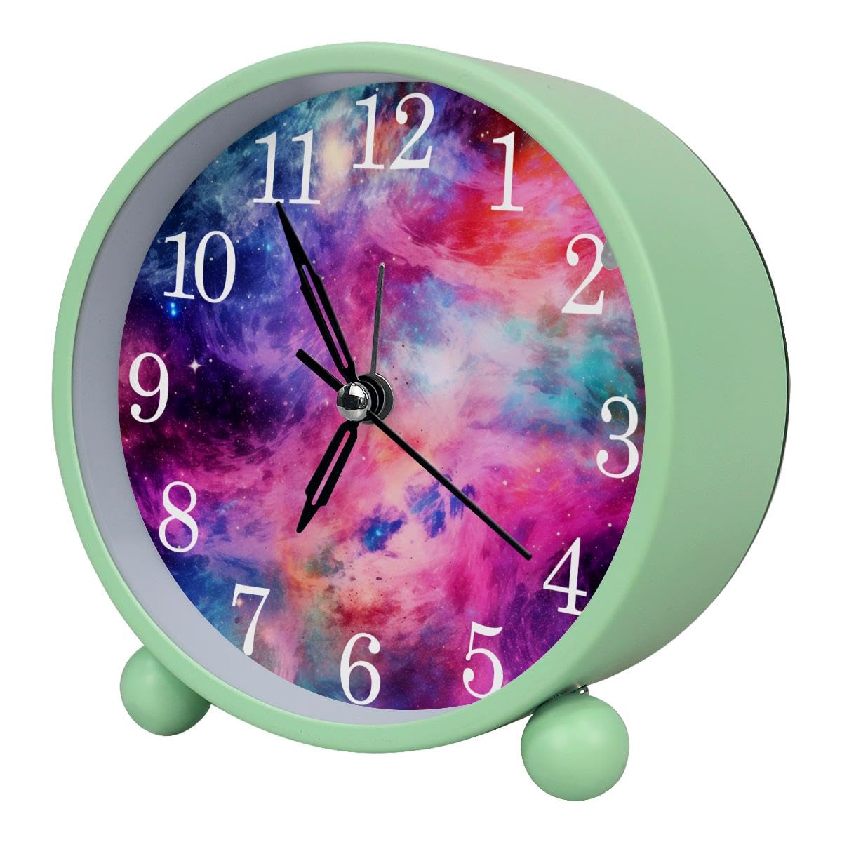 Luoweisi Alarm Clock Nebula Galaxy, Silent Non-Ticking with Night Light