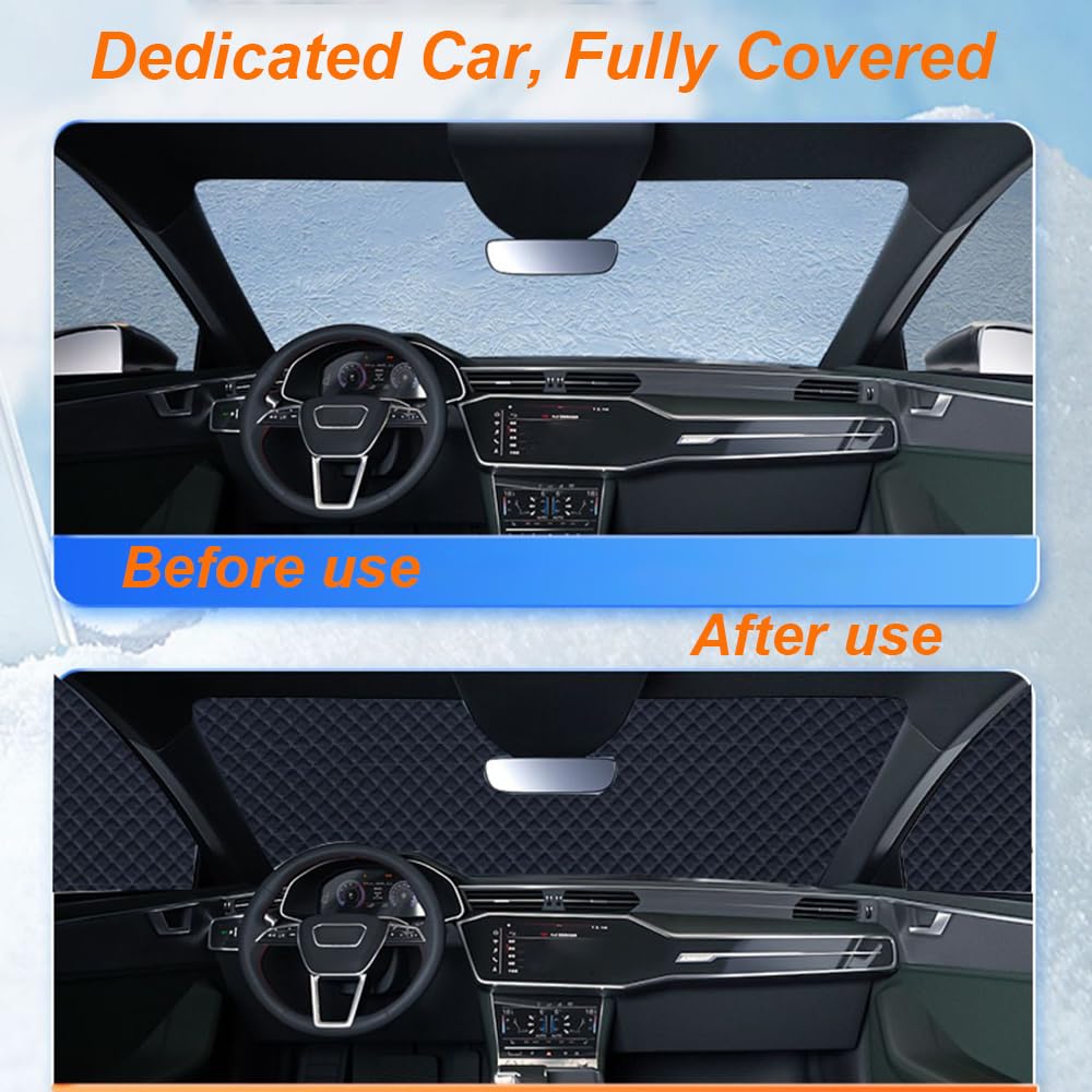 Frontscheibenabdeckung Winter für BMW 5 Series 2014-2016, Auto Windschutzscheiben Abdeckung Ultra Dick Abdeckung Gegen Schnee EIS Frost Staub, Autoabdeckung,D-Black