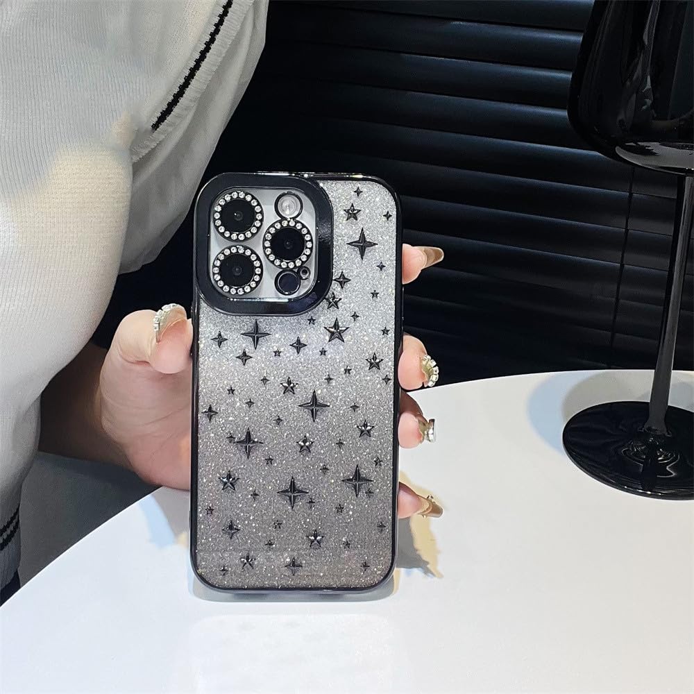 Coque iPhone 12 Pro antichoc paillettes protège objectif diamant - 6