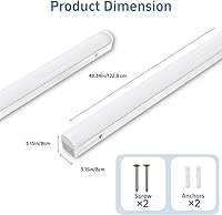 Vista 7 de Lámparas LED de 4 pies para tienda de 40/30/20 W, tira LED de 4 pies de iluminación 3/4/5000K ajustable, luces lineales LED comerciales