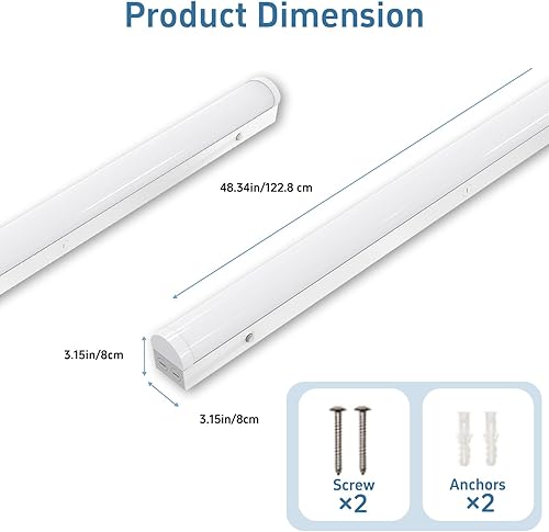 Miniatura 7 de Lámparas lineales LED de 4 pies 403020 W, iluminación de tienda de 4 pies 345000 K ajustable, tira de luces LED lineales comerciales para oficina,
