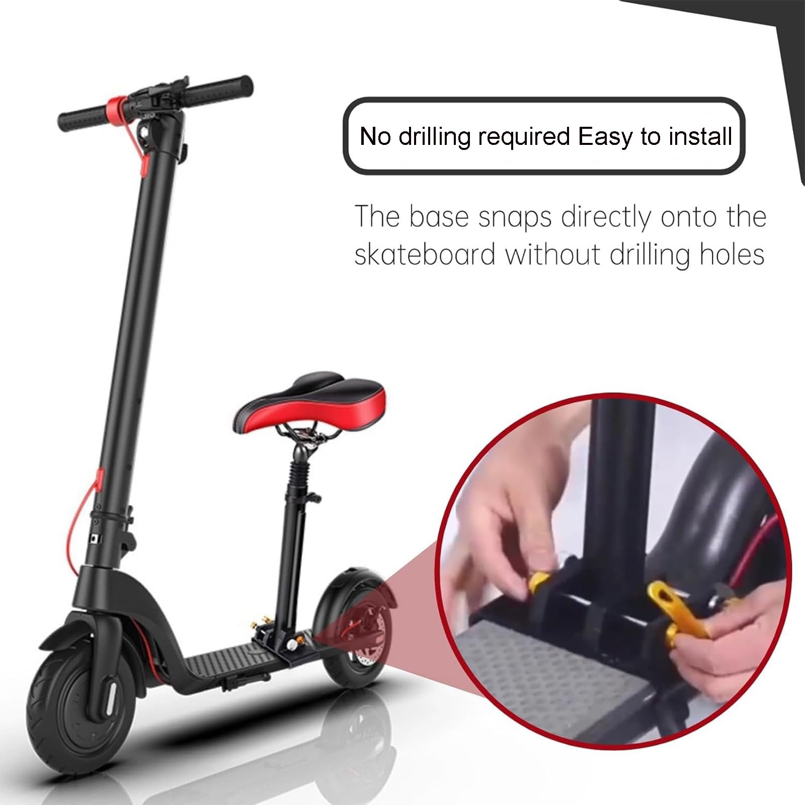 Sellino Monopattino Elettrico, Sellino Monopattino Elettrico Con Funzione Di Sollevamento, Sedile Monopattino Universale Pieghevole per Un Maggiore Comfort Di Guida