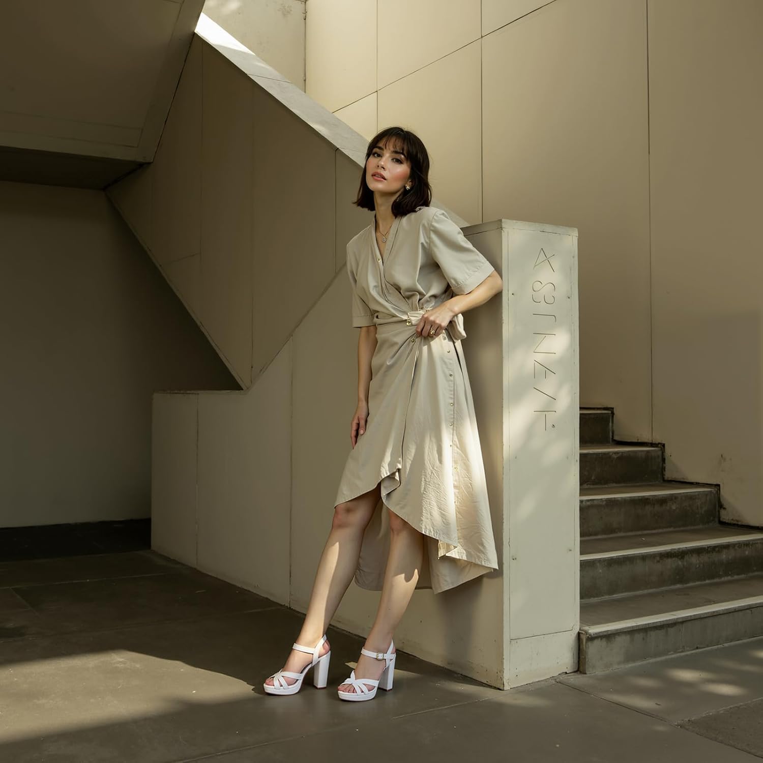 COLETER Women's Platform Chunky Heels Ankle Strap Block Heeled Sandals Party Wedding Shoes - Image 3