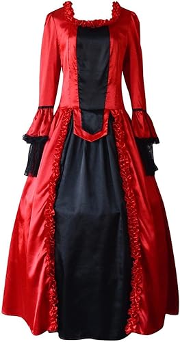 Miniatura 7 de Vestido de baile rococó para mujer, disfraz renacentista, vestido largo gótico victoriano, vestido gótico del siglo XVIII, vestidos temáticos para
