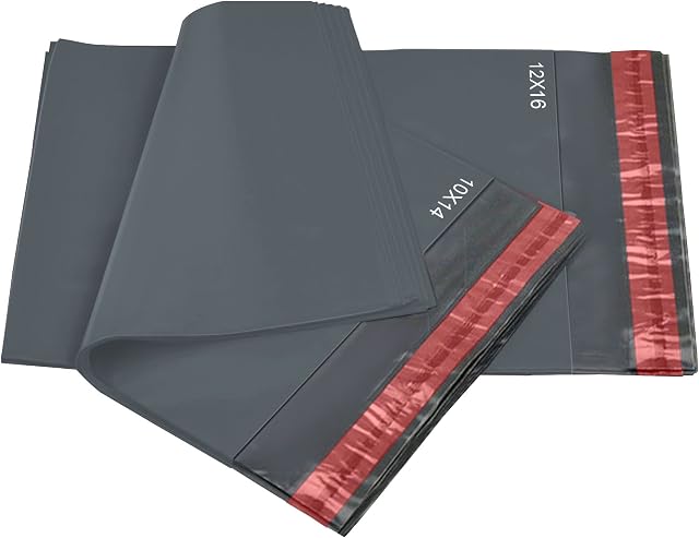 50 Mixed Grey Mailing Poly Postal Self Seal Bags 2 Sizes 25 from Each iSOUL Small to Large Mailing Bags Postage Packaging Assorted Mailers Posting Shipping Post Parcel Package Bags (Grey)