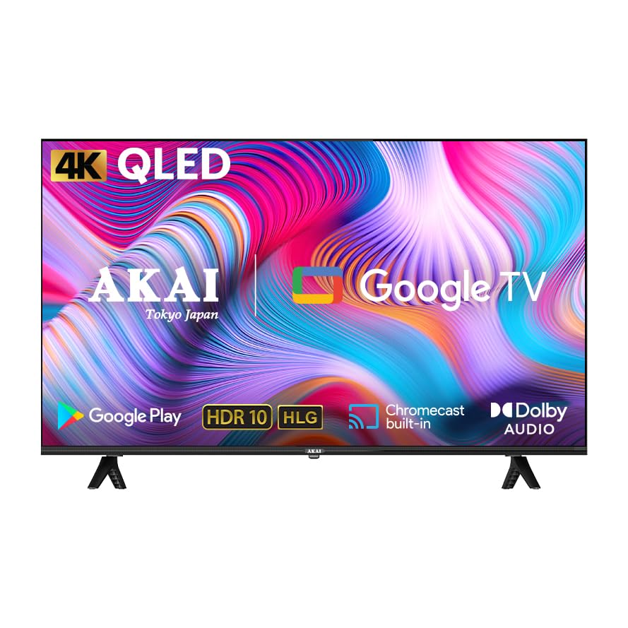 AKAI 50 Inch 4K Ultra HD Smart QLED TV with stands
