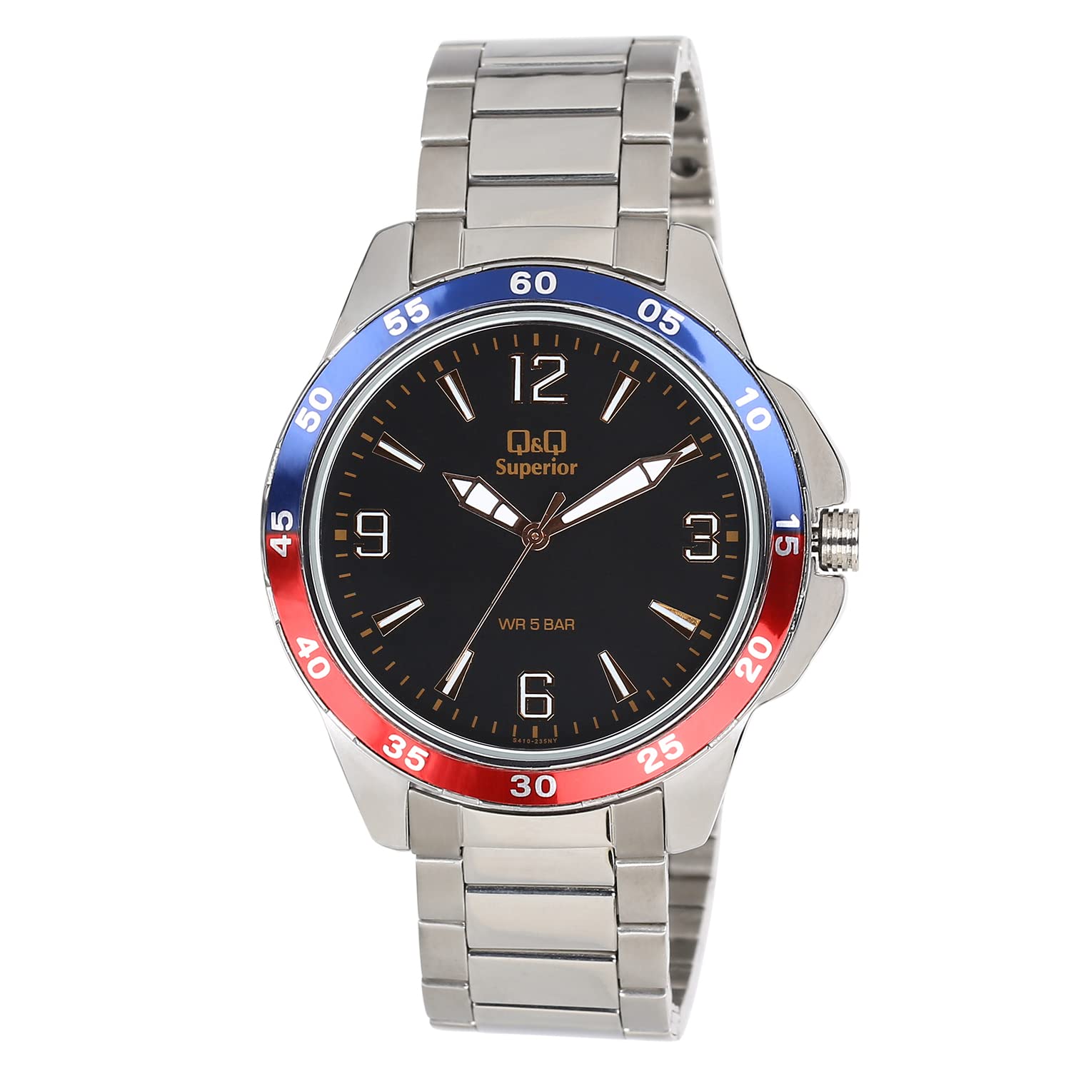 Q&Q Superior Collection Analog Black Dial Men's Watch-S410-235NY