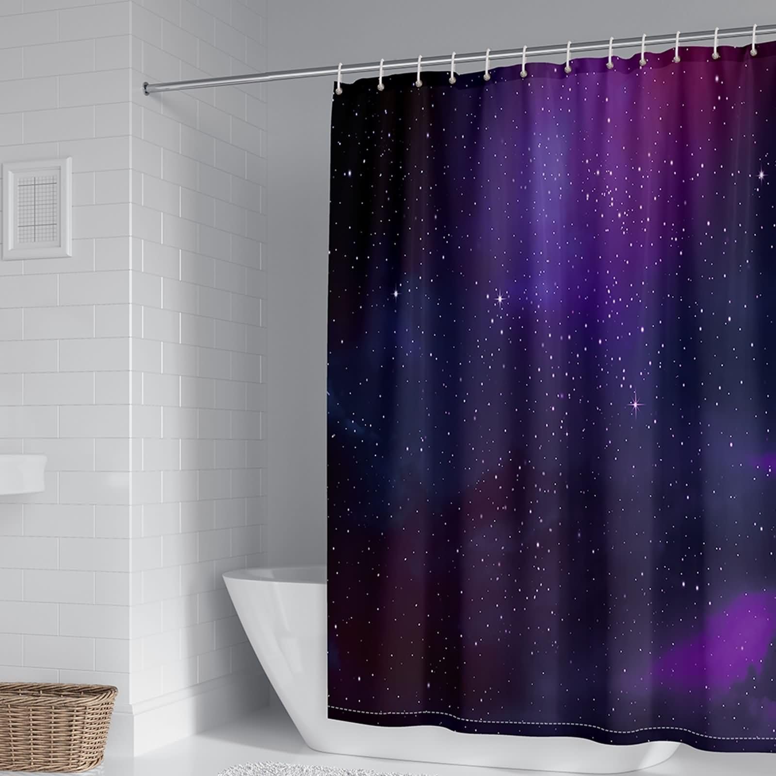 Rideau de douche 300x200cm imperméable galaxie pour grande baignoire