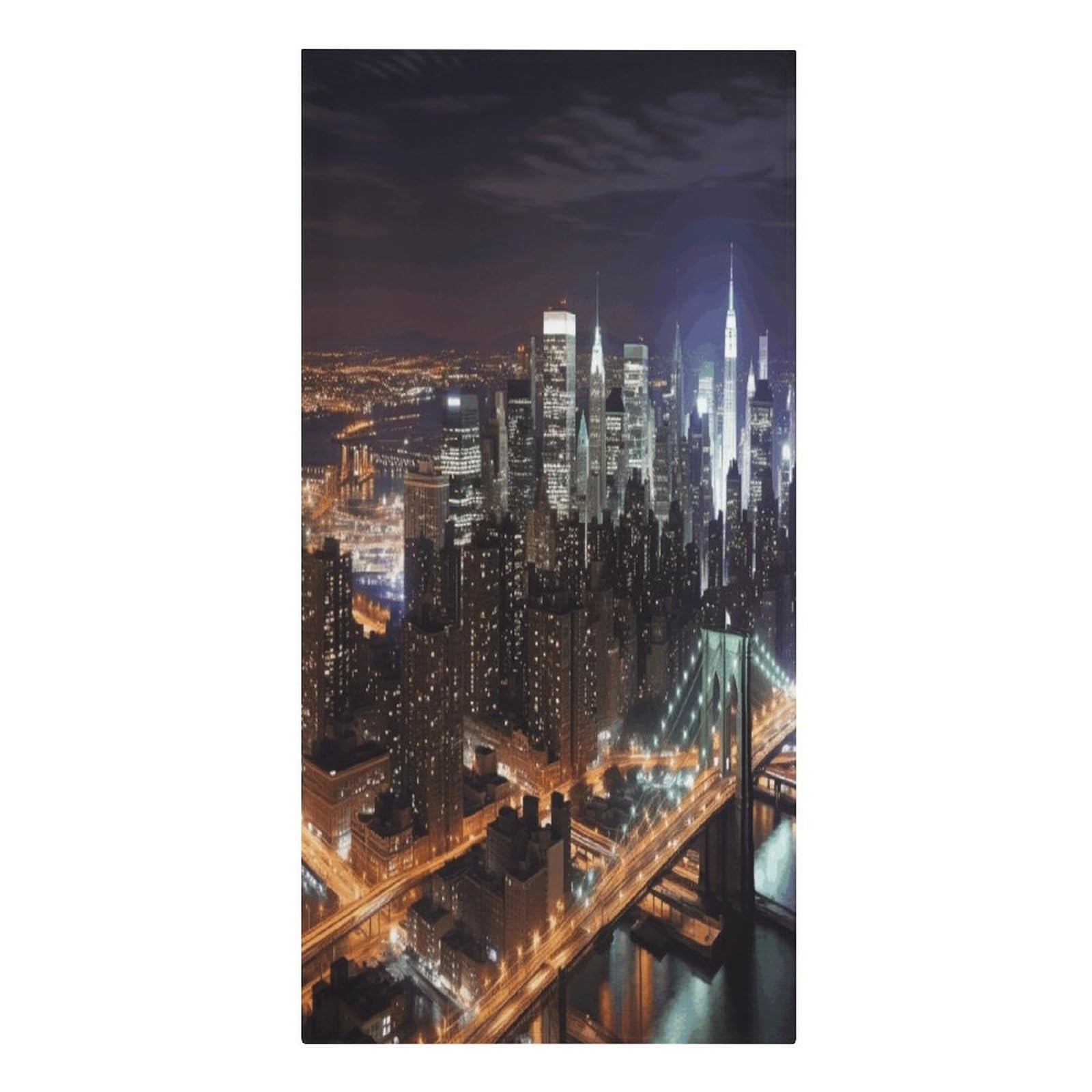 Fekiloot Men's Style New York Night Large Beach Towel, Travel Towel For Adults Wo, Pool Towels For Beach, Camping, Swim Pool, Gym, Sports& Yoga 61.4"X30.3"