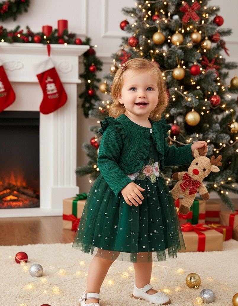 Renotemy Newborn Baby Girl Flower Dress Toddler Tutu Tulle Dress Princess Wedding Birthday Party Dresses for Girls 3M-3T - Image 3