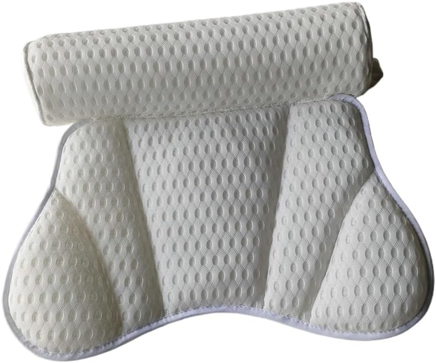 HBJWOV Washable Bathtub Pillow Hotel Bathroom Suction Cup Cushion Mesh Bath Spa