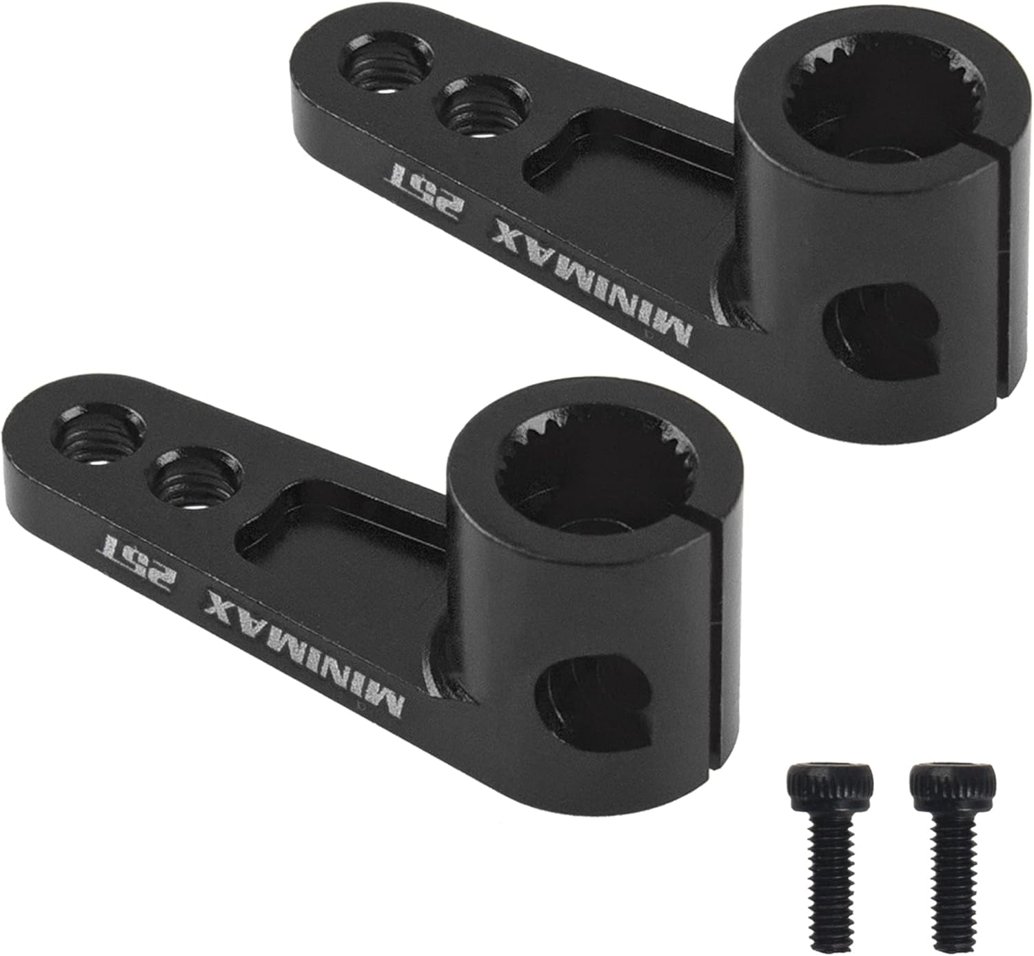 2Pack ShareGoo Metal 25T Servo Horn 25 Teeth Steering Arm Compatible with Futaba Savox Power HD Servos Motor Replacement for 1/8 1/10 RC Off-Road Crawler Drift Racing Car (Black)