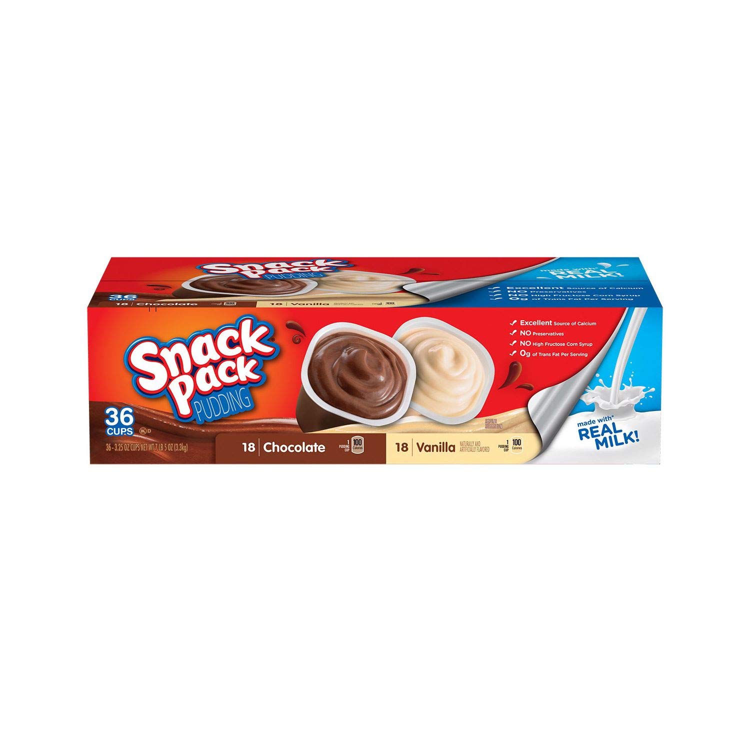 Hunt's Snack Pack Pudding Variety 36/3.5 Ounce (3 Pack