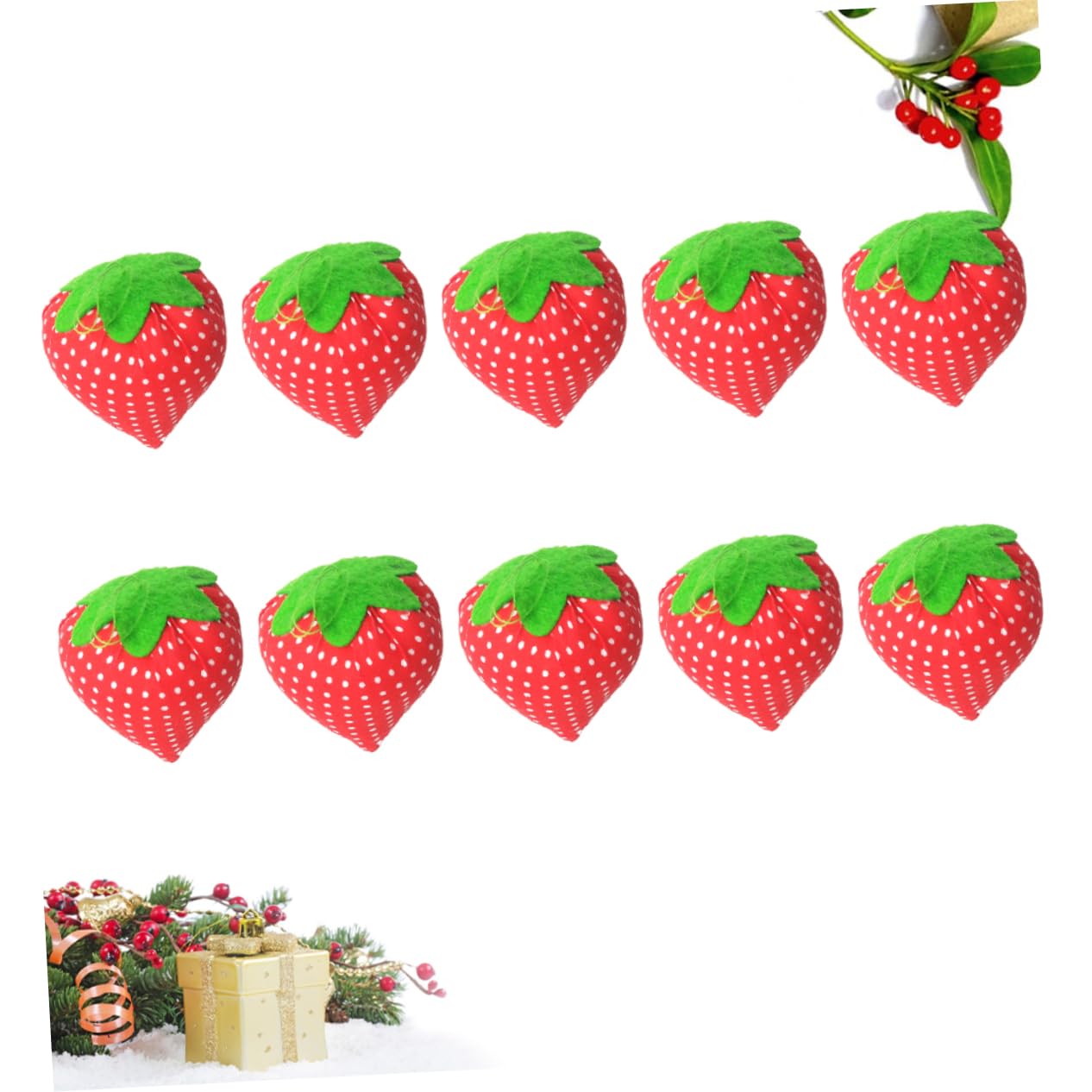 NUOBESTY 20piezas Alfiletero Forma De Fresa Organizador De Agujas Para Costura Herramienta De Manualidades Para Cestas De Costura y Decoración