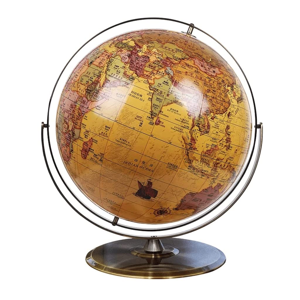 HRTC Globo El Más Nuevo Globo Terráqueo Educativo con Base De Metal para Niños Globos para Decoración De Oficina 50 Cm/19,6 Pulgadas De Diámetro Libro de Texto práctico