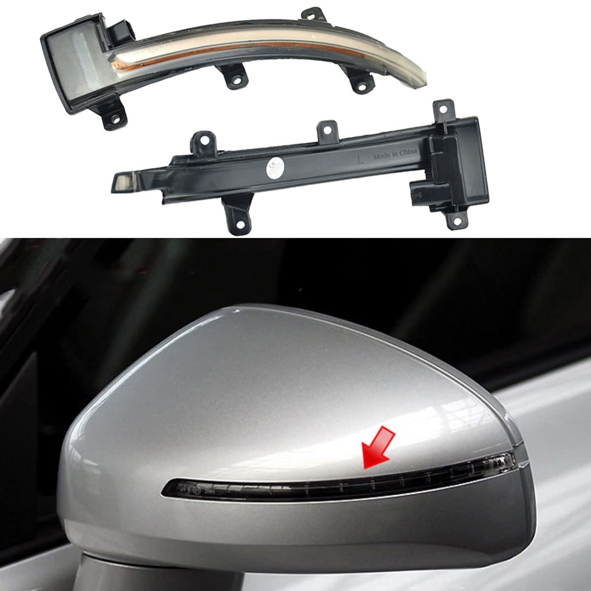 Dynamiczny kierunkowskaz lusterko wsteczne przydymione soczewki kierunkowskaz kierunkowskaz LED Turn Singal migacz kompatybilny z Audi TT Mk2 8J 2007 2008-2014 TTS R8