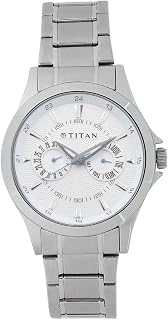 Titan Titan Octane Basics Quartz Multifunction Silver Dial Silver Stainless Steel Strap Watch For Men - NN9323SM01