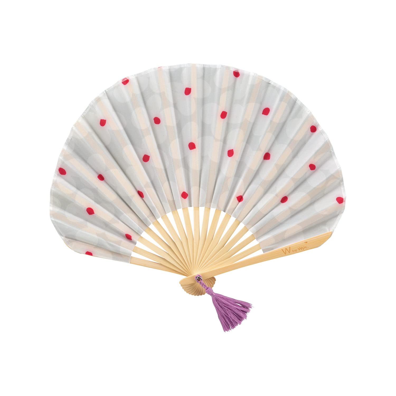 Wpc Sensu Folding Fan Kukka Off-White Bamboo Polyester With Gift Box Japan
