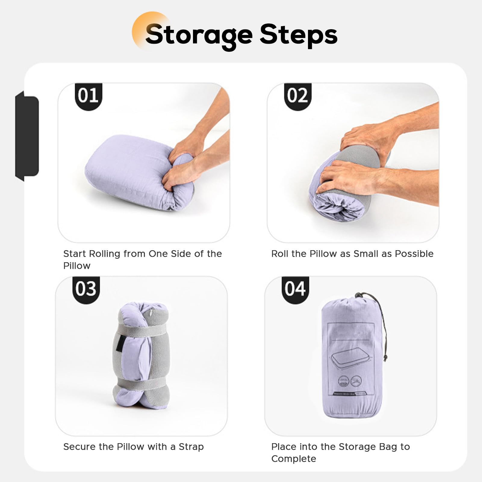 Almohada de Espuma viscoelástica para Camping, portátil, de Rebote Lento, con Tela Transpirable y silenciosa, de Doble Cara, para Acampar al Aire, Viajes, avión, Coche,