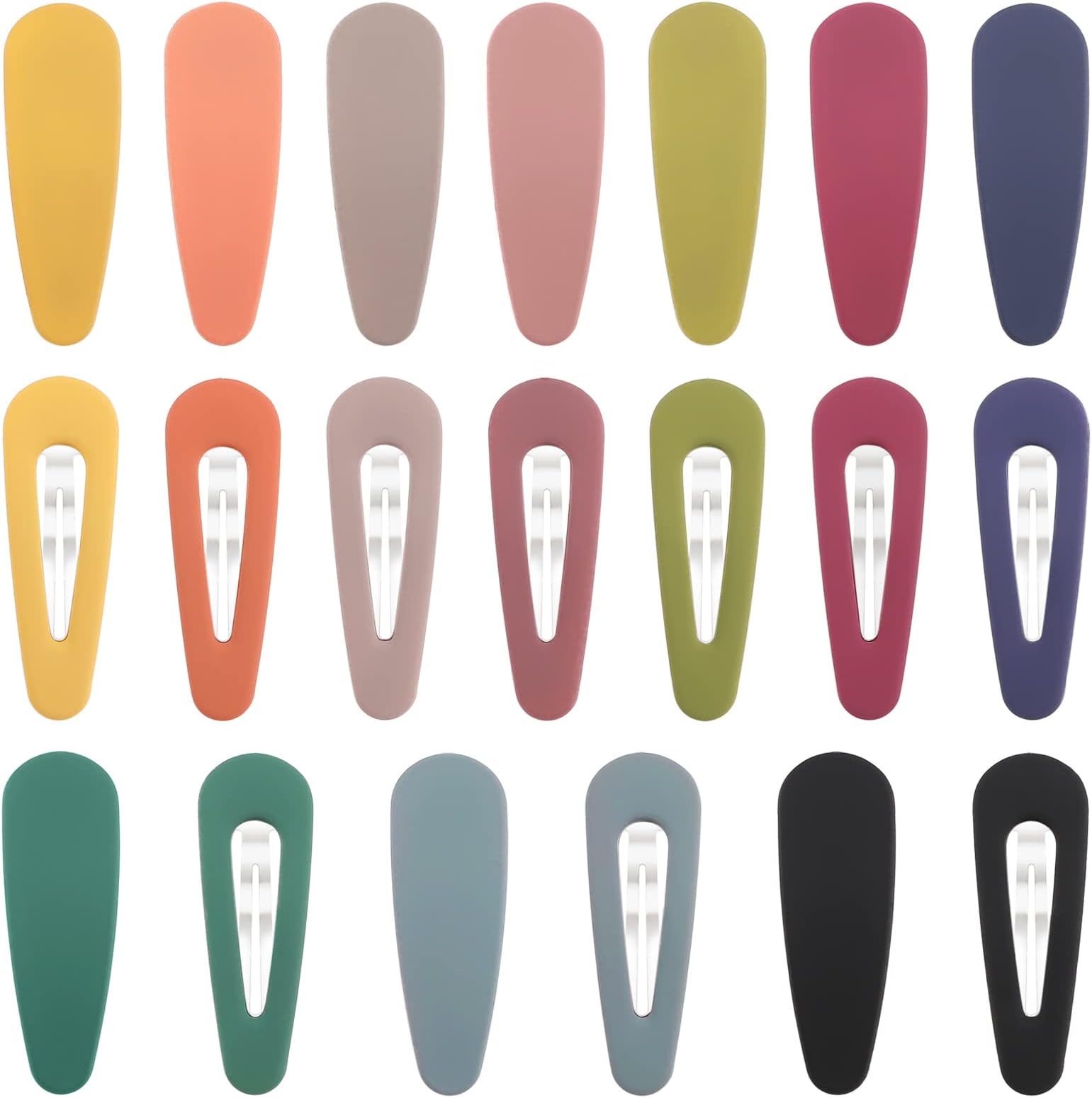 Boobeen 20 Pack Hair Clips - Acrylic Metal Snap Hair Clips for Women -Matte Hair Barrettes for Girls - Hairpins Fashion Accessories for Kids Teens Girls