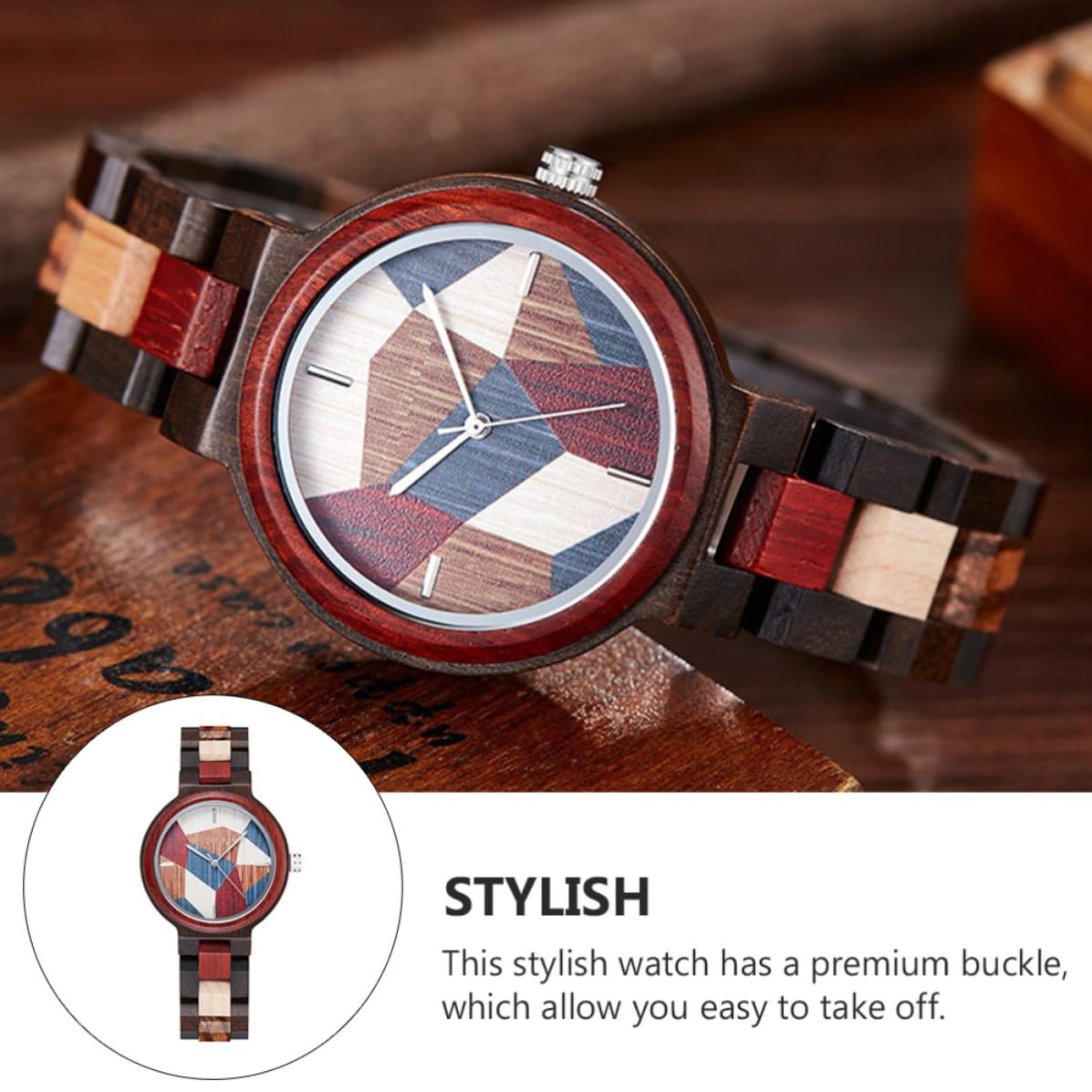 Orologio al Quarzo in Materiale Naturale e Funzionale, Risparmio Energetico e Vetro, per Ogni Occasione e Abbigliamento