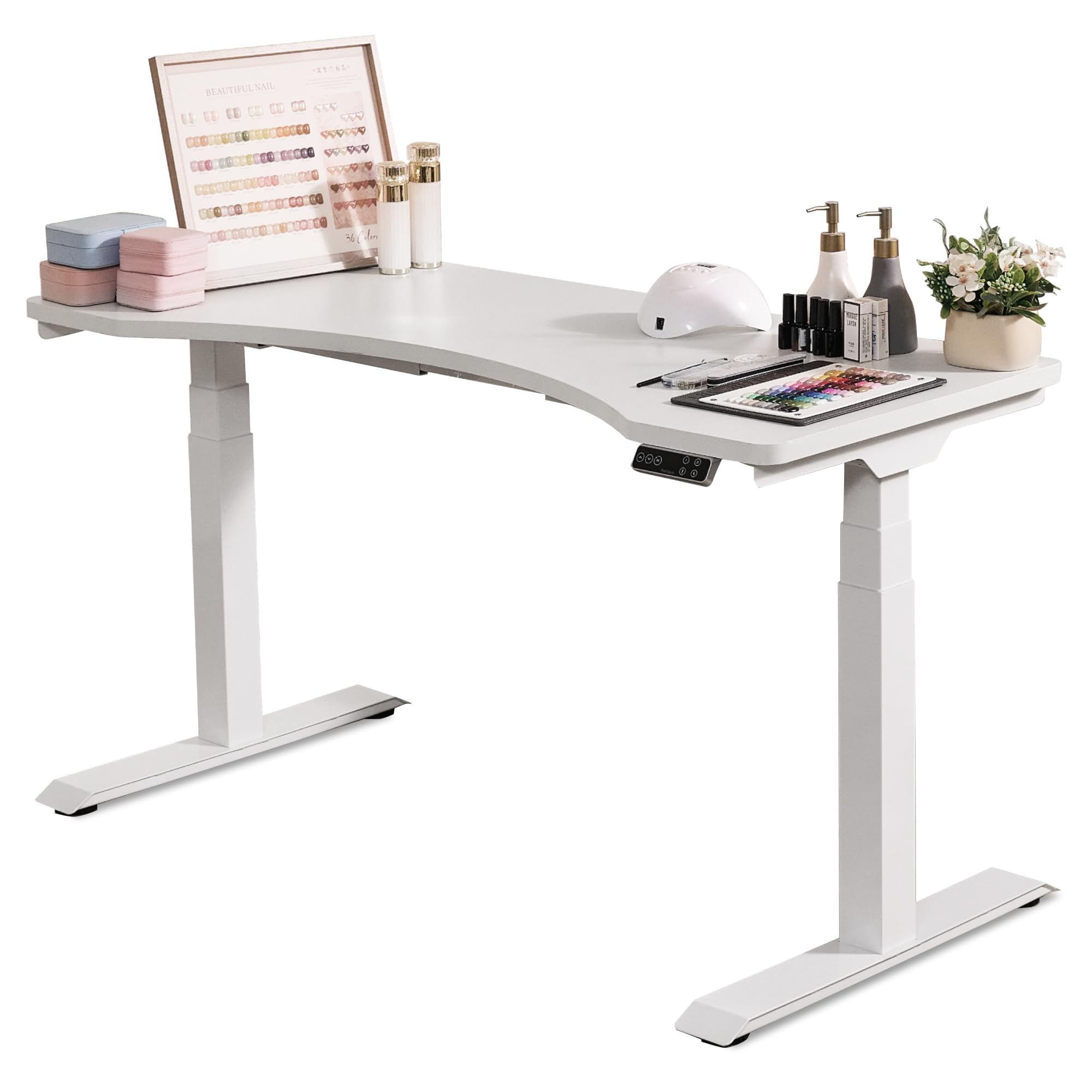 FLEXISPOT 電動昇降デスク E7 メープル天板×ホワイト脚 幅140cm 【公式