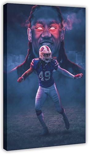 Tremaine Edmunds - Póster de arte estético de jugador de fútbol americano, póster de lienzo para decoración de dormitorio, paisaje, oficina,
