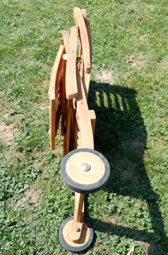 Deckchair Aleos Steamer mit Rädern aus Teakholz