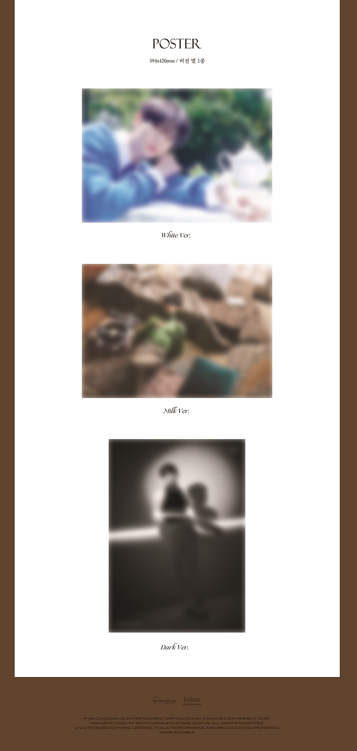 YANG YO SEOP - Chocolate Box [Dark+Milk+White Full Set ver.] (1st Full Album) Album+BolsVos K-POP Webzine (20p), Decorative Stickers, Photocards