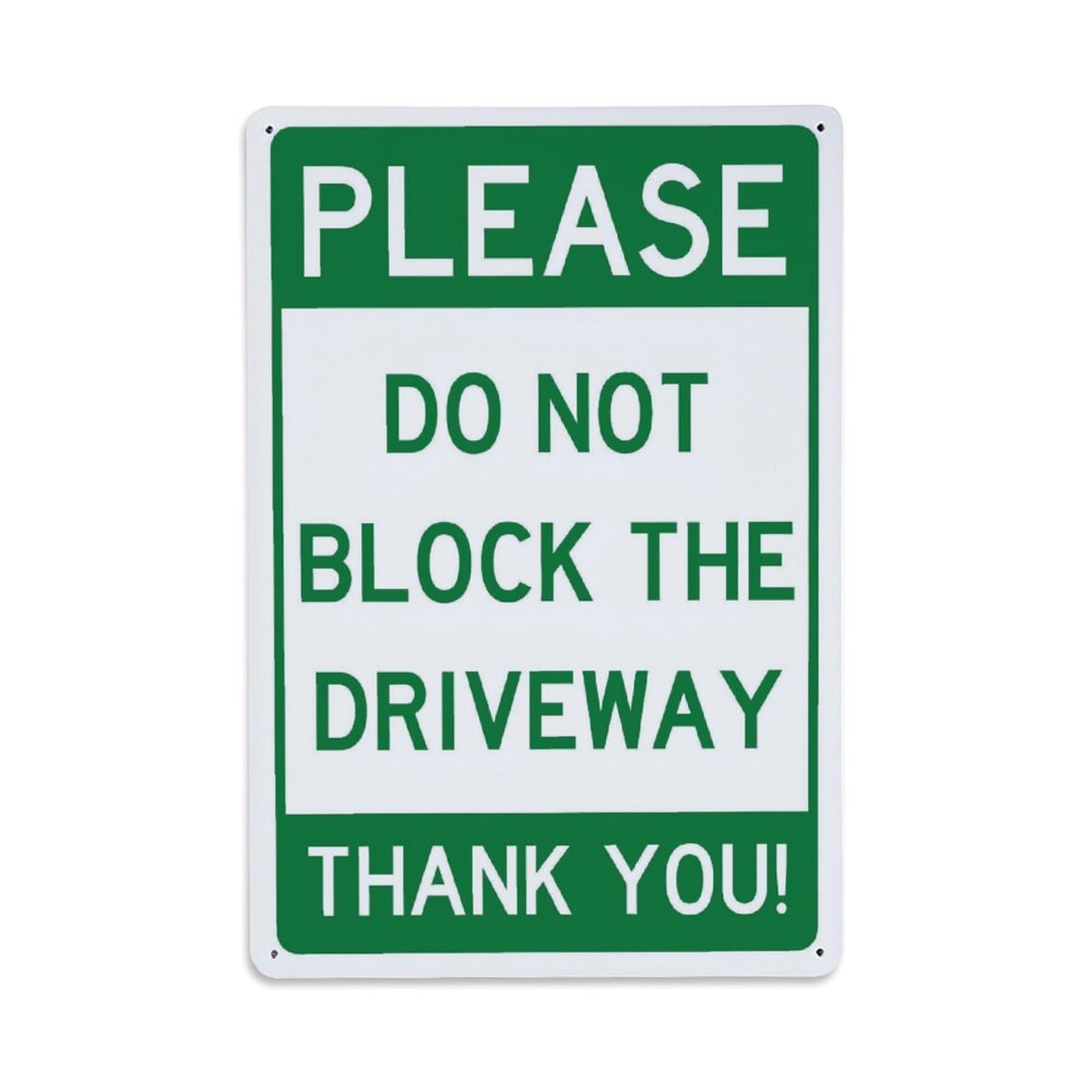 Please Do Not Block The Driveway Property Safety Sign Vintage Aluminium Metal Sign, Retro Wall Decor for Home, Bar, Garage & Farmhouse 30x20cm