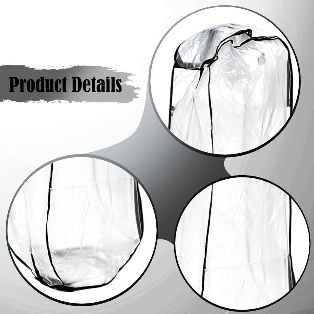 Funda de Lluvia para Bolsa de Golf Cubierta Impermeable Protector Capucha Transparente PVC Carro Empuje Acceso con Cremallera Plegable L
