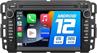 Car Radio Stereo Android 12 for Chevrolet Chevy Silverado Tahoe GMC Sierra Yukon 8 inch Touch Screen 2G+32G Head Unit with Carplay/Android Auto SWC GPS WiFi Bluetooth FM RDS AM DSP