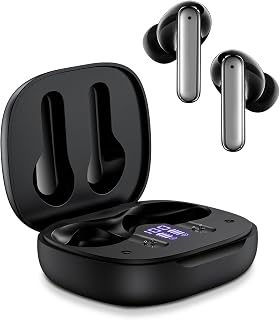 イヤレス Bluetooth5.4 カナル型 IPX7防水 40時間音楽再生 軽量 瞬間接続 マイク付 自動ペアリング ENCノイズキャンセリング イヤホン iPhone/Android