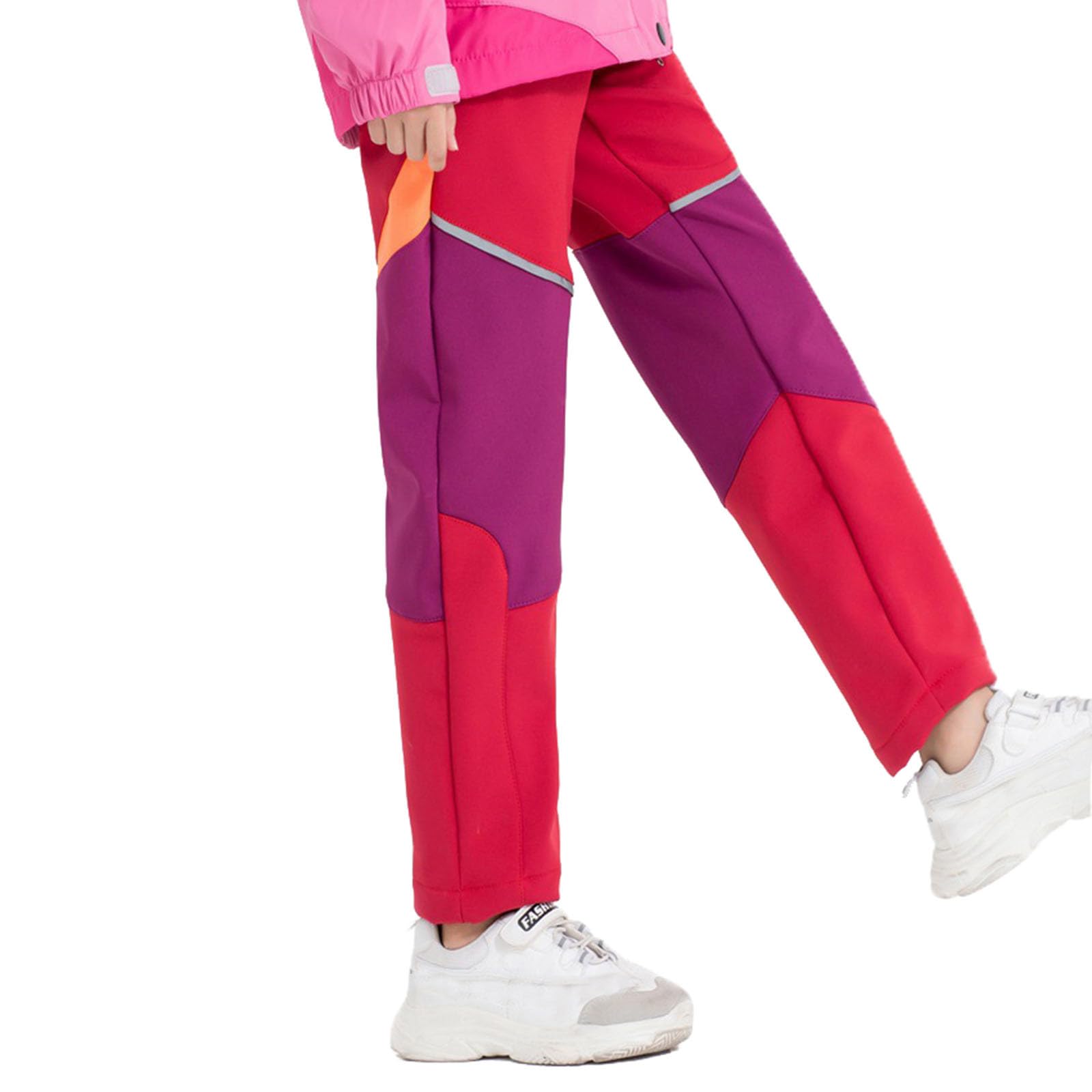 Pantalon de ski pour enfant - Pantalon de neige doublé - Sans bretelles - Pantalon softshell - Coupe-vent - Pantalon d'hiver - Imperméable - Respirant