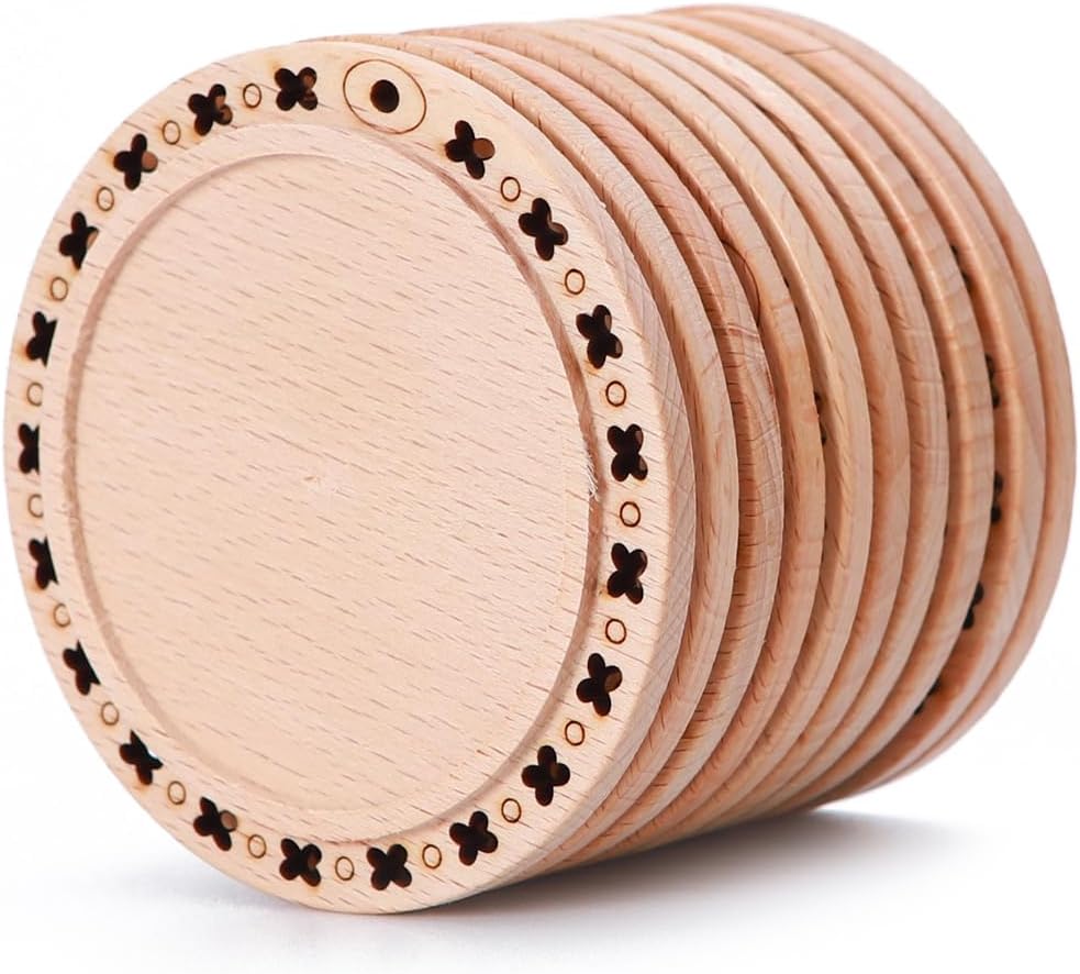 Natural Wood Slices - 20Pcs 3.54 inches Craft Unfinished Wood kit Predrilled with Hole Wooden Circles for Arts Wood Slices Christmas Ornaments DIY Crafts (20)