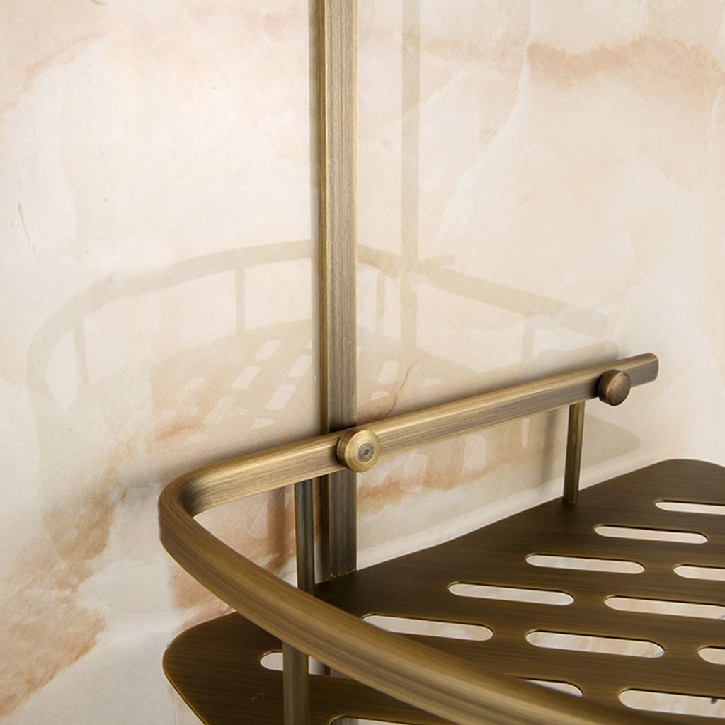 Estante de baño Estante de Esquina de baño Estante de Esquina de Acero Inoxidable de 2 Niveles Estantes de Esquina de Almacenamiento de Ducha con Ganchos Estantes de
