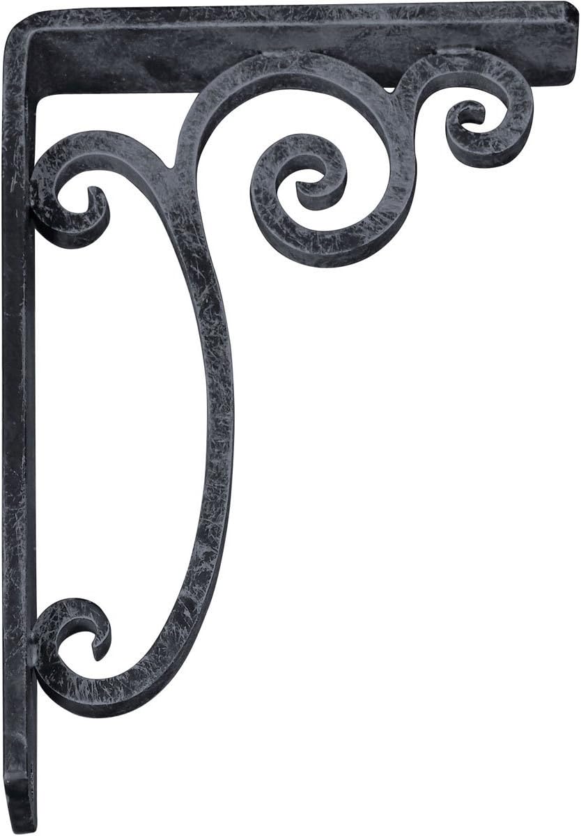 Ekena Millwork BKTM01X05X08SAVAPW Metal Bracket, 1 1/2" W x 5 1/2" D x 8" H, Antiqued Pewter