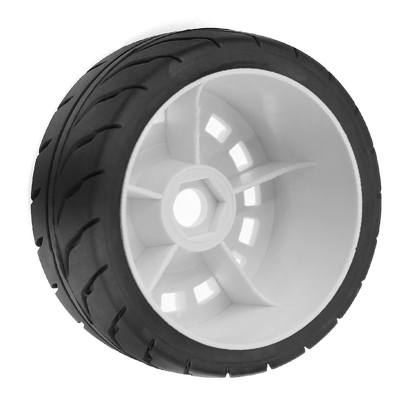 Gomme per Auto RC 4 Pezzi Gomme da Rally per Modelli 1/10 Scalo Materiale PP Resistente Adatto per Gare Fuoristrada E Terreni Accidentati, Bianco