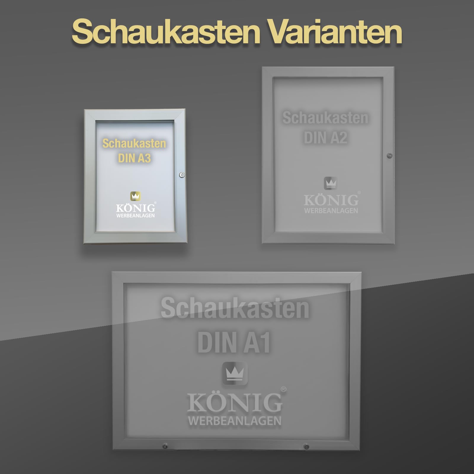 Schaukasten Keitum Economy 2x DIN A4 | Querformat B 390 × H 515mm | wetterfest für innen und aussen | abschließbar | Acrylglas 2mm | Alu-silberfarbig eloxiert