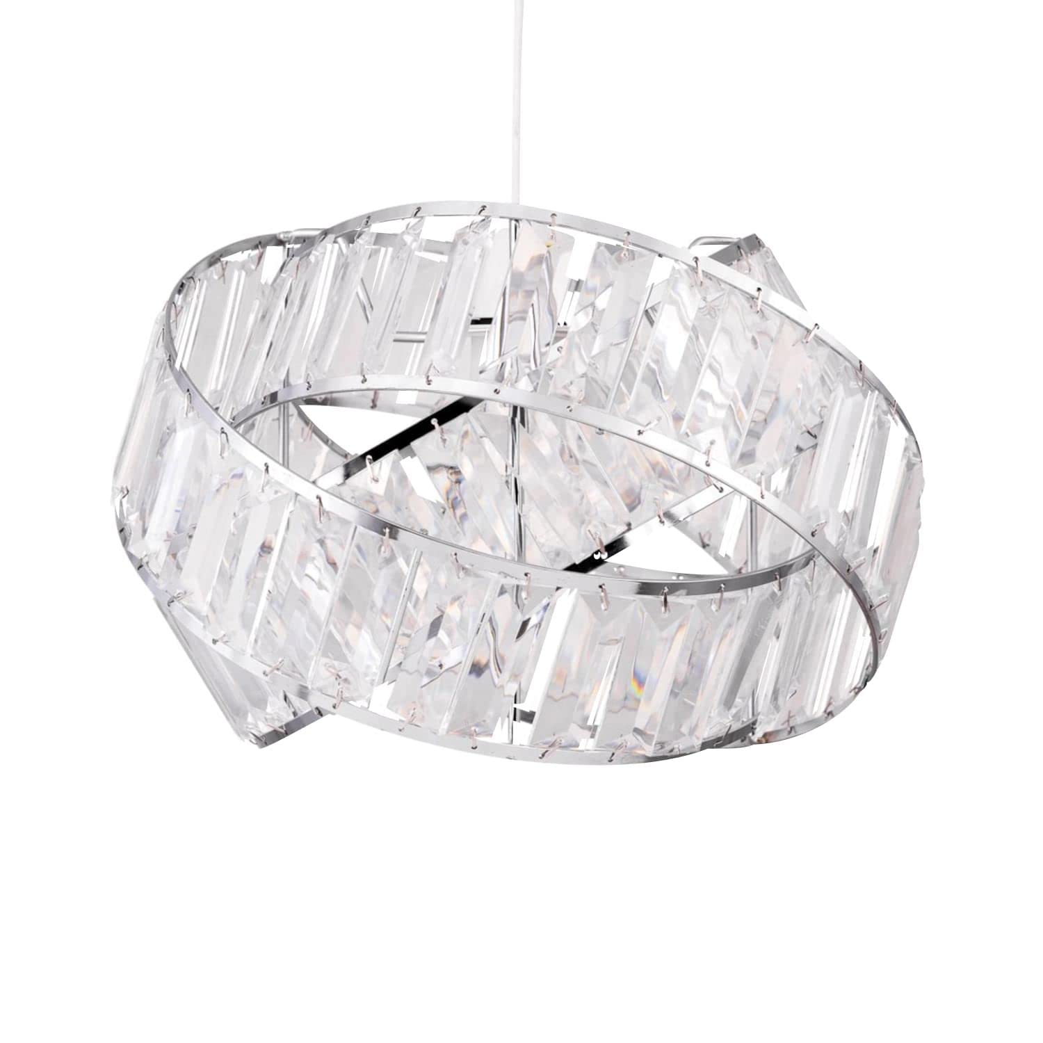 First Choice Lighting Clear Jewelled Layered Twist Ceiling Light Shade from B&Q