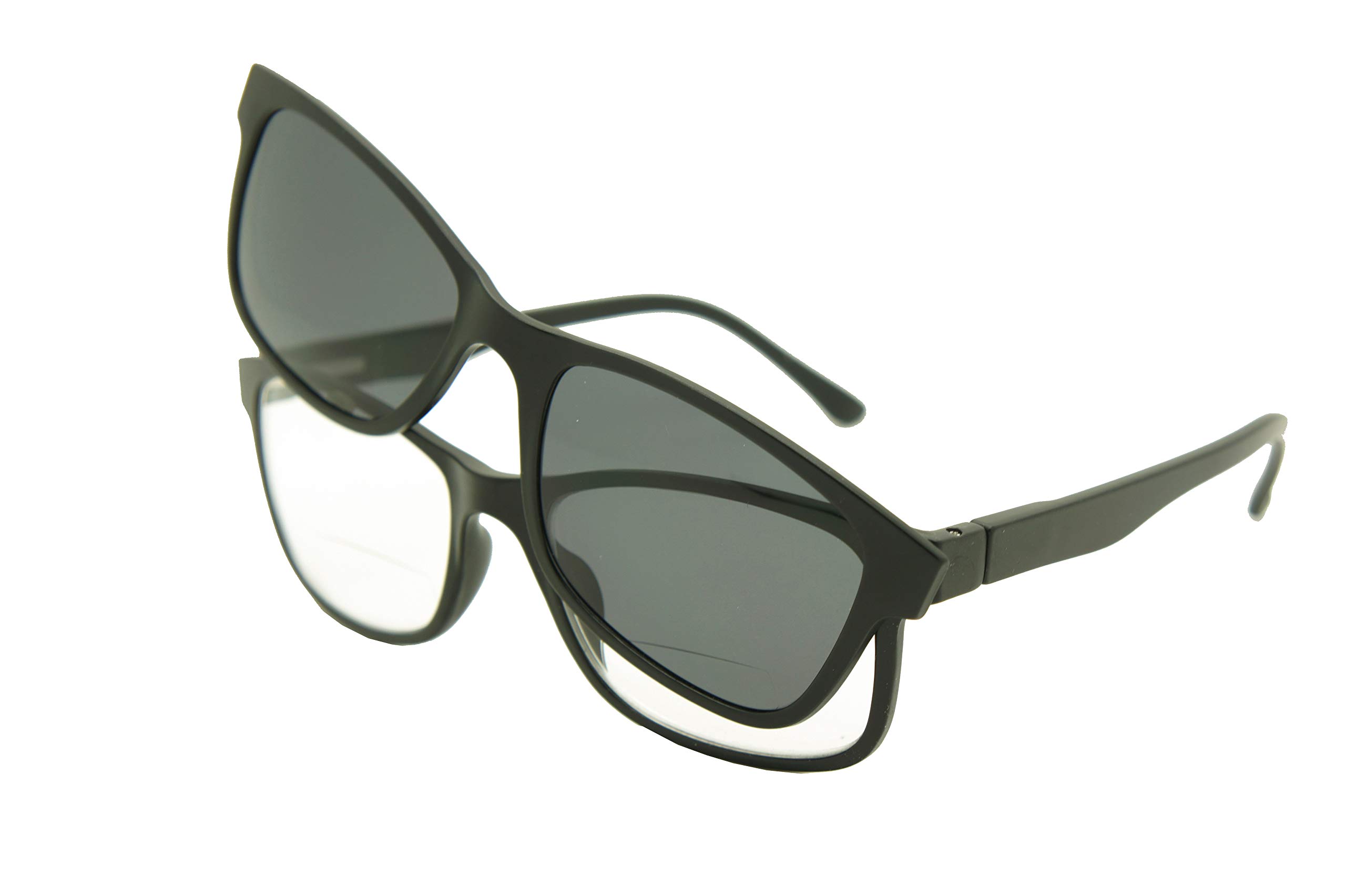 ColorViper Clear Bifocal Reader + Polarized Magnetic Clip on = Polarized Sunglasses