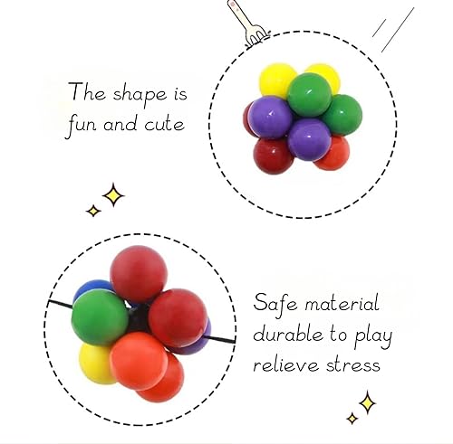 Miniatura 2 de 1 unidad de bolas de colores para aliviar el estrés, giratorias, elásticas, para aliviar el estrés, la ansiedad, bolas mágicas con cuentas de