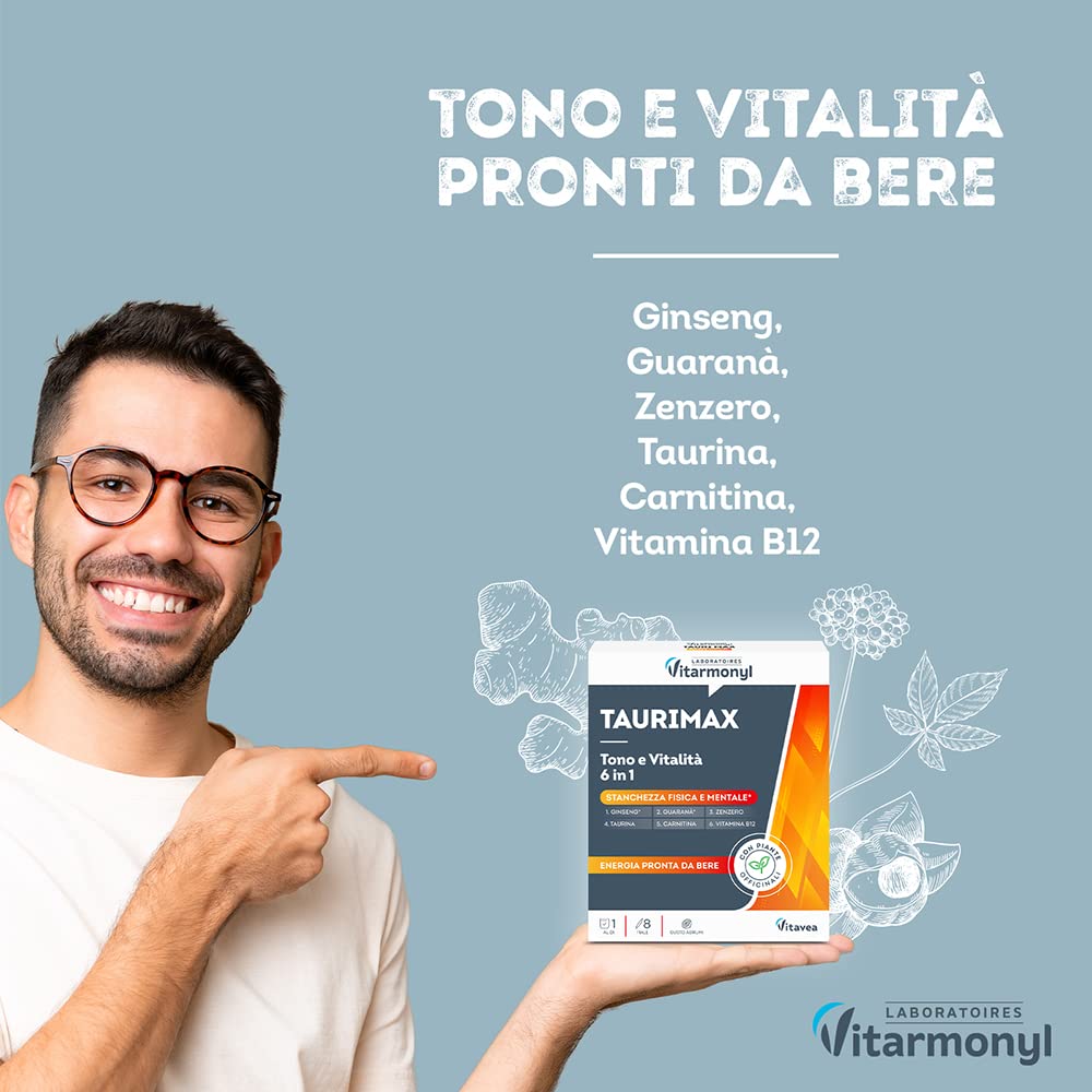Vitarmonyl Tono e Vitalità 6in1 - Per Stanchezza Fisica e Mentale - 8 Fiale (Confezione da 4)