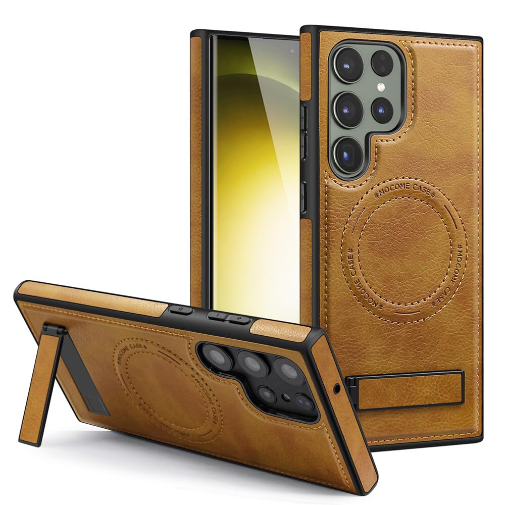 Étui Galaxy S24 Plus rigide marron pour éviter les chutes avec son support - 8