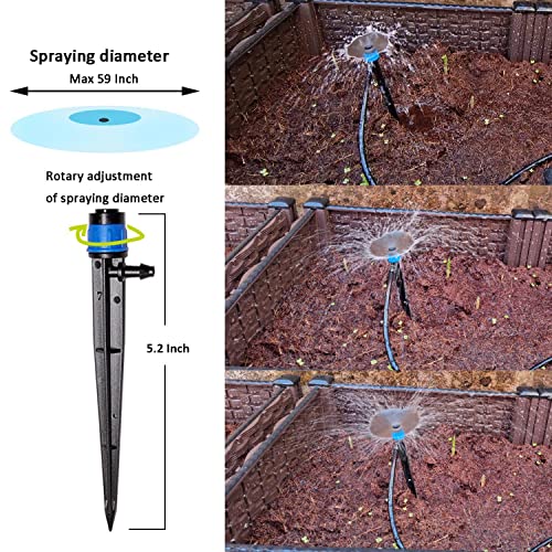Automatic Drip Irrigation Kit With Water Timer 65.5Ft 1/4 Tubing And 16 Gushing Springs Watering Automatic Garden Watering System For Potted Plants Yard Lawn Black #TOP2