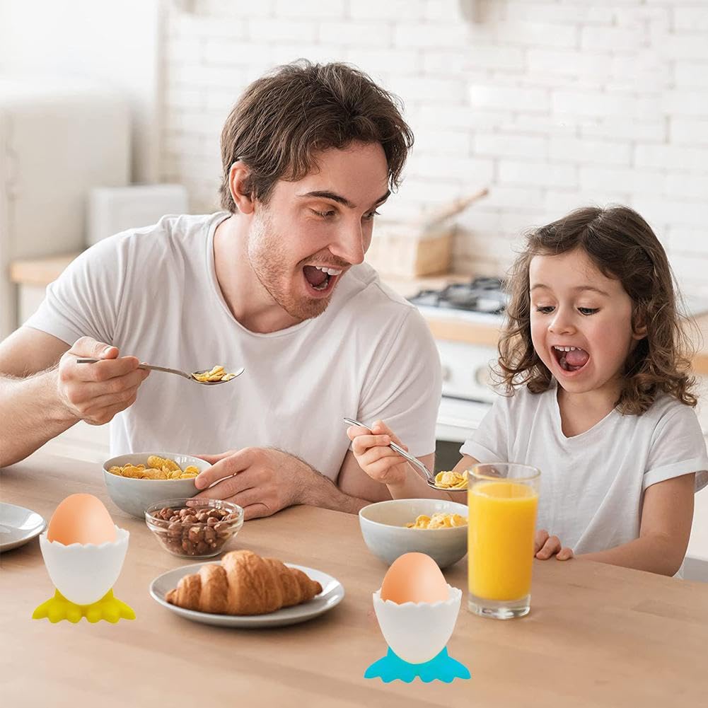 Lot De 2 Coquetiers En Plastique Souple Avec Motif Dessin Animé