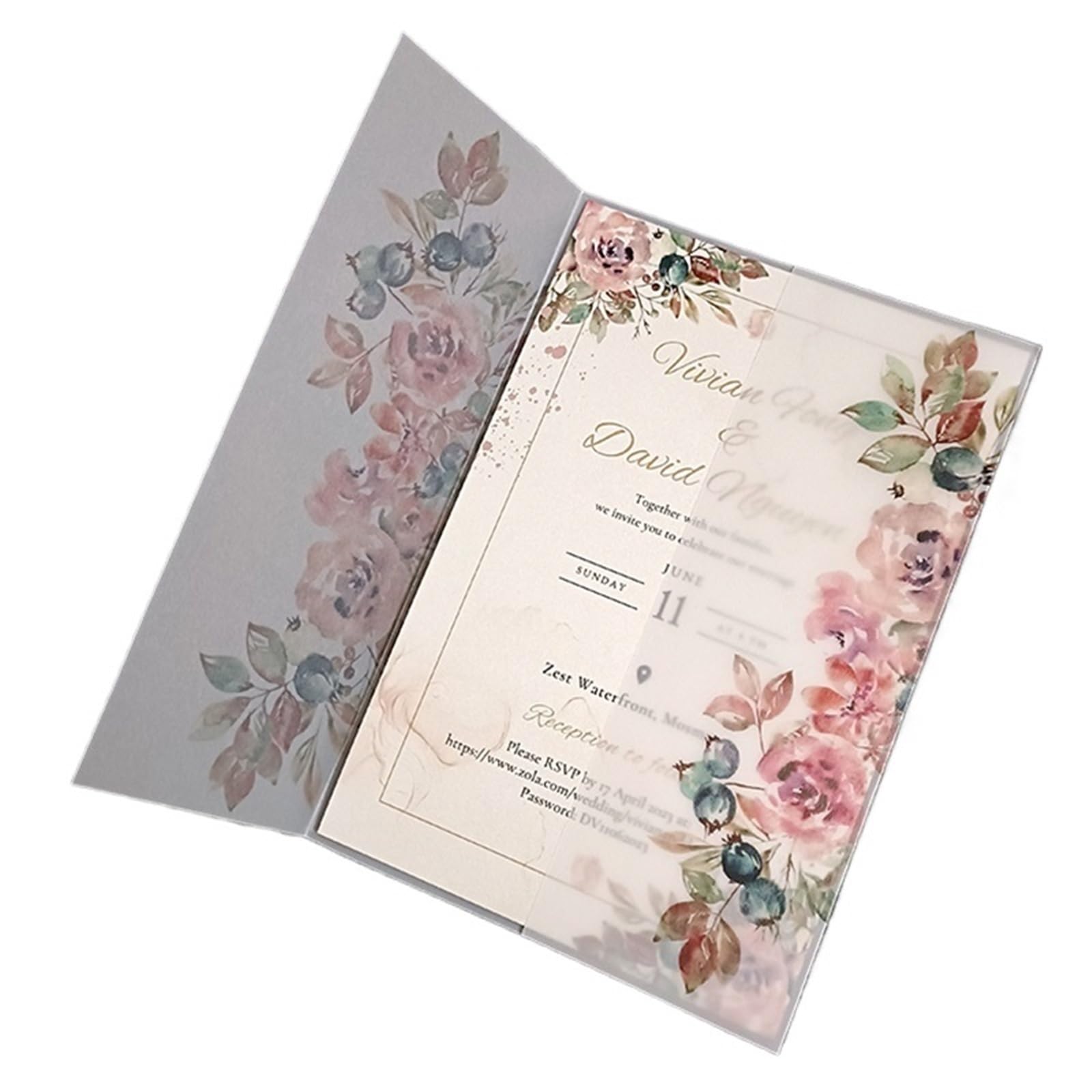 Hochzeitseinladungen Karte 10 stücke Hochzeit Einladung Karten DIY Umschlag Transparent Lädt for Braut Party(Mixed Color,Whole Set)