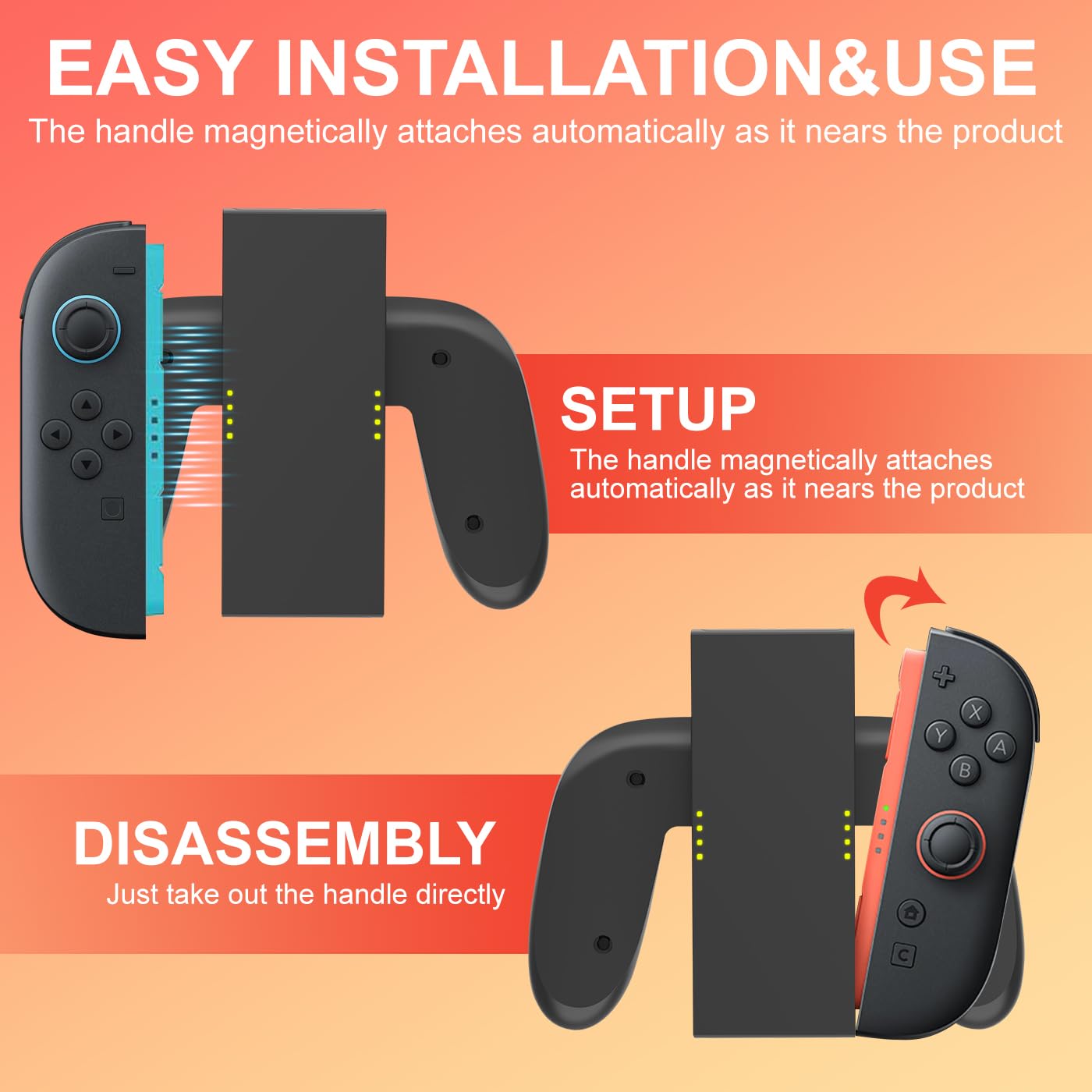 ADHLEK Joy-Con Charging Grip for Nintendo Switch 2 5 61jfaMe6MGL. SL1400