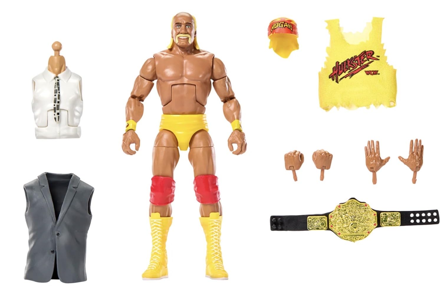 WWE Hulk Hogan The Hulkster with World Heavyweight Belt Mattel Elite Collection Monday Night Wars Series 11 Wrestling Action Figure Toy